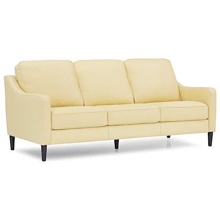Modern Leather Slope Arm Sofa